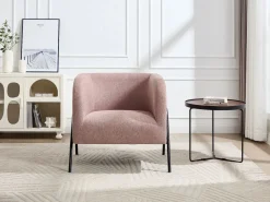 Vente-unique Sillón de tela color con patas de acero BLINODA Rosa Online