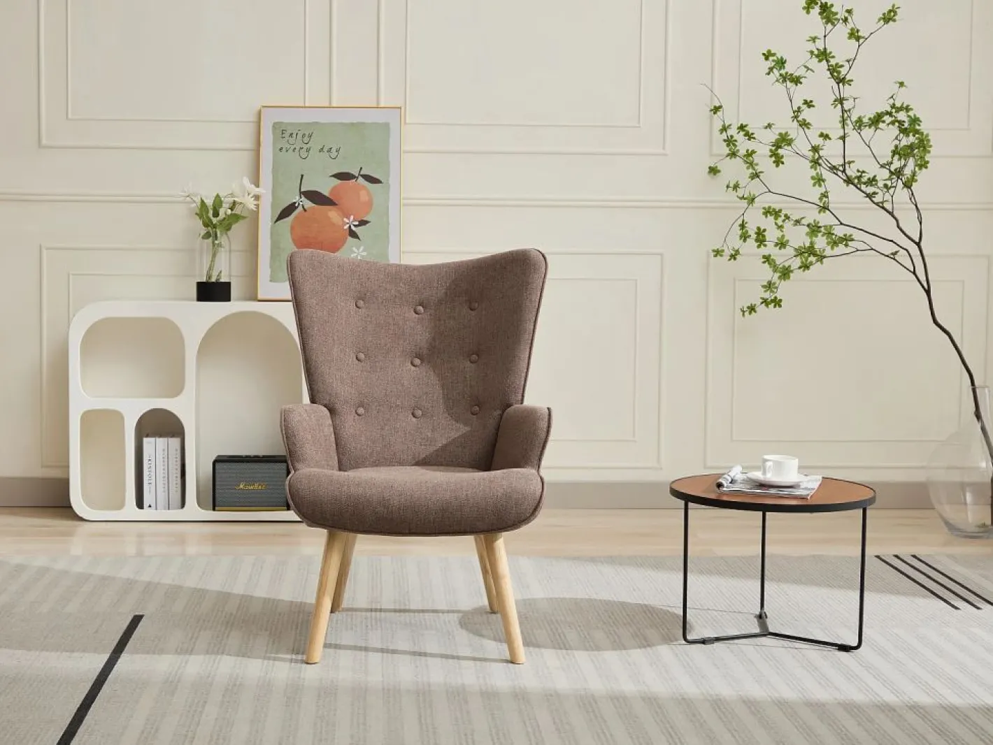 Vente-unique Sillón|Sillón Escandinavo|Sillón de tela color , estilo escandinavo. VATELY