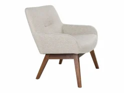 House Nordic Sillón de tela de arena con pies de nogal Beige Best