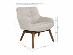House Nordic Sillón de tela de arena con pies de nogal Beige Best