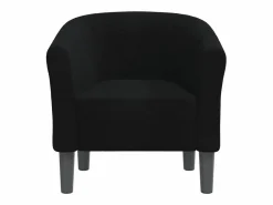 Clicnbuy Sillón Estilo Cabriolet|Sillón de tela negra