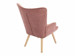 Vente-unique Sillón de tela capitoné estilo escandinavo VATELY Rosa New
