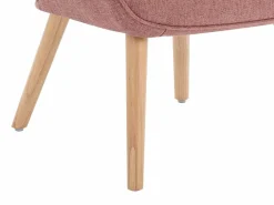 Vente-unique Sillón de tela capitoné estilo escandinavo VATELY Rosa New