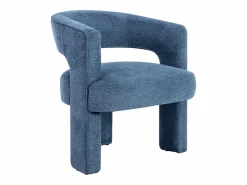 Vente-unique Sillón de tela texturizada color FONTANOVA Azul Clearance