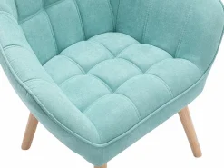 Vente-unique Sillón|Sillón Escandinavo|Sillón de tela verde agua acolchado. Estilo escandinavo. CASERTA