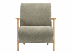 Vente-unique Sillón de tela y madera . Estilo contemporáneo. JULOMO Verde New