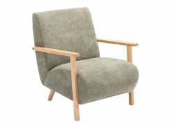 Vente-unique Sillón de tela y madera . Estilo contemporáneo. JULOMO Verde New