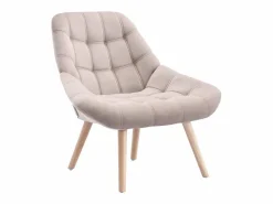 Vente-unique Sillón|Sillón Escandinavo|Sillón de terciopelo estilo escandinavo capitoné LUOSTO