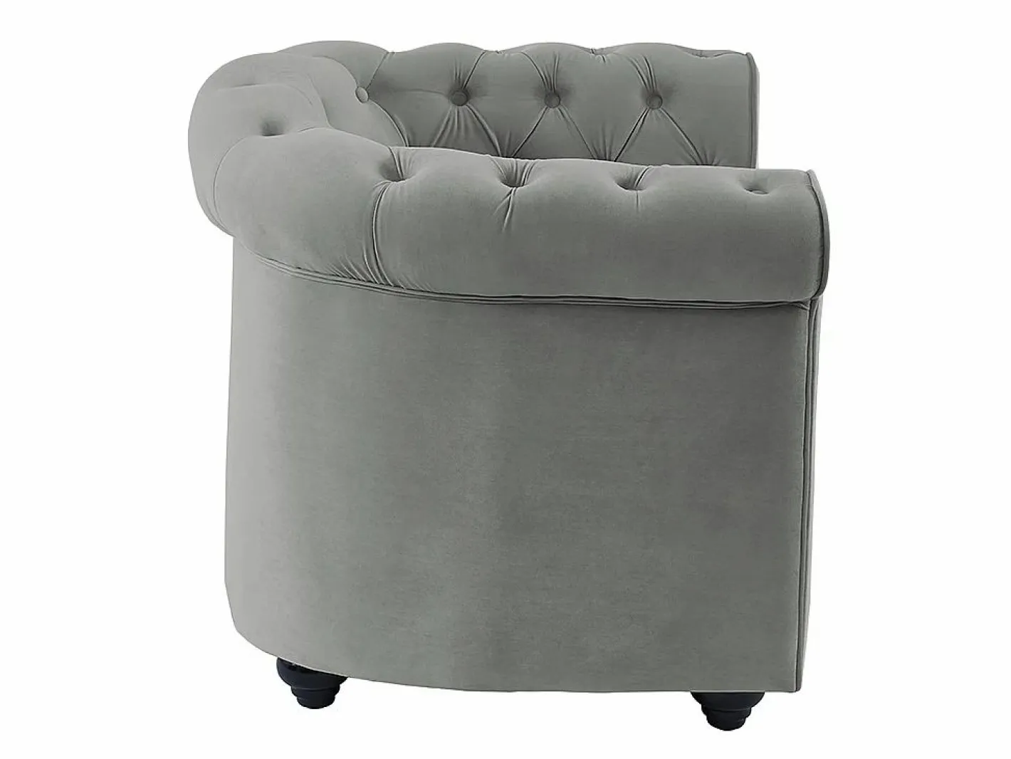 Vente-unique Sillón|Sillón de terciopelo color gris plata CHESTERFIELD