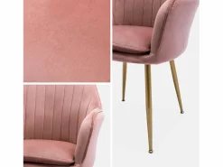 Sillón de terciopelo con patas de metal rosa viejo^Sweeek Discount