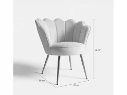 Sillón de terciopelo elegante con patas doradas Nivara -^AHD Best