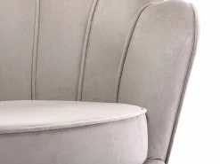 Vente-unique Sillón|Sillón de terciopelo gris estilo art decó DANDELION