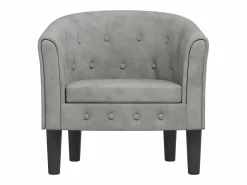 Sillón de terciopelo claro^Clicnbuy Sale