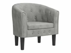 Sillón de terciopelo claro ES61271 Gris Online