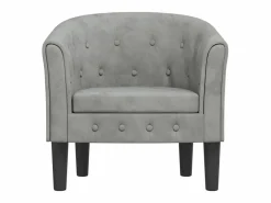 Sillón de terciopelo claro ES61271 Gris Online