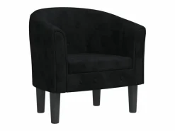 vidaxl Sillón de terciopelo Negro Hot