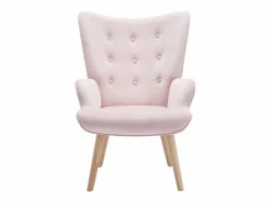 Vente-unique Sillón de terciopelo de estilo escandinavo VATELY Rosa Best