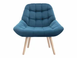 Vente-unique Sillón|Sillón Escandinavo|Sillón de terciopelo verde azulado estilo escandinavo LUOSTO