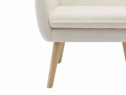 Vente-unique Sillón derecho de tela rizada estilo escandinavo SERINO Blanco Discount