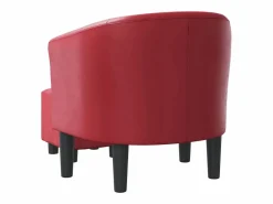 Sillón diseño de cubo con reposapiés cuero sintético tinto^vidaxl Discount