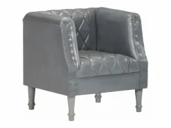 Sillón diseño de cubo cuero de cabra auténtico^Clicnbuy Hot