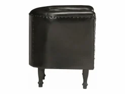 Clicnbuy Sillón diseño de cubo cuero auténtico Negro Discount
