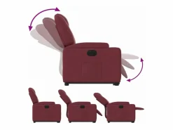 Sillón eléctrico reclinable elevable de tela tinto^vidaxl Hot