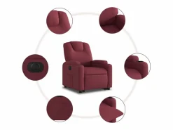 Sillón eléctrico reclinable elevable de tela tinto^vidaxl Hot