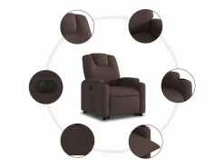 vidaxl Sillón eléctrico reclinable elevable de tela marrón oscuro Marru00f3n Sale