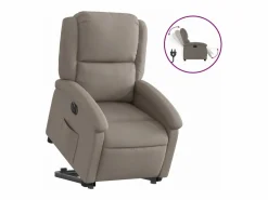 vidaxl Sillón eléctrico reclinable elevable de tela gris taupe Topo Outlet