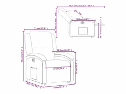 vidaxl Sillón eléctrico reclinable elevable de tela gris taupe Topo Outlet