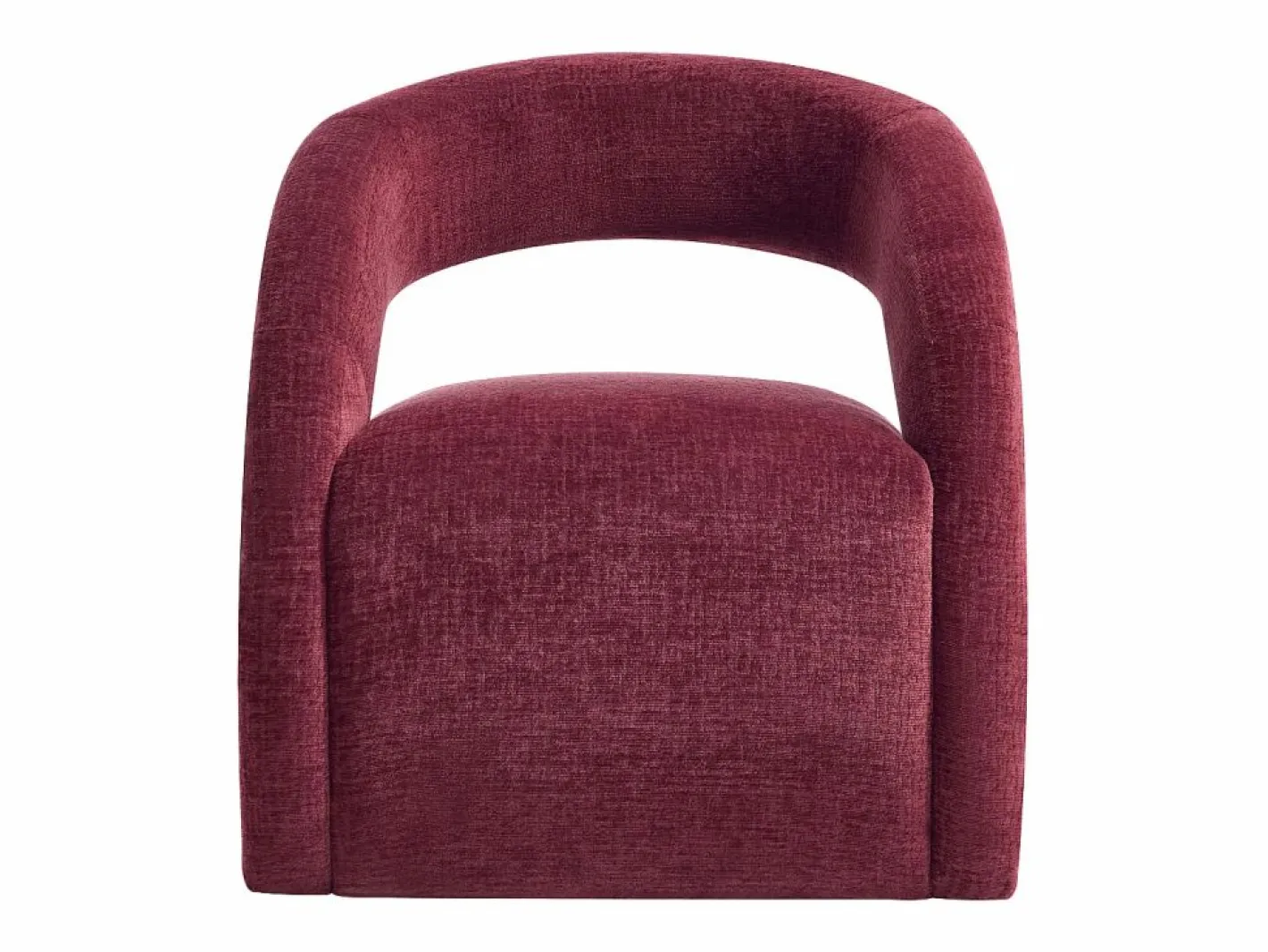 Sillón en chenilla color burdeos LUCIOTA^Maison Céphy Best