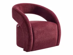 Sillón en chenilla color burdeos LUCIOTA^Maison Céphy Best
