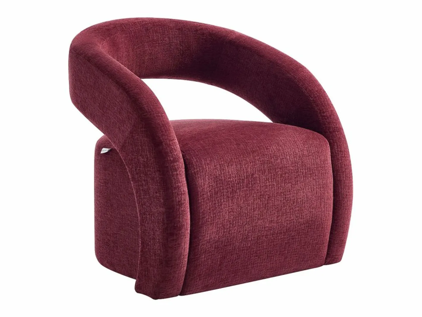 Sillón en chenilla color burdeos LUCIOTA^Maison Céphy Best