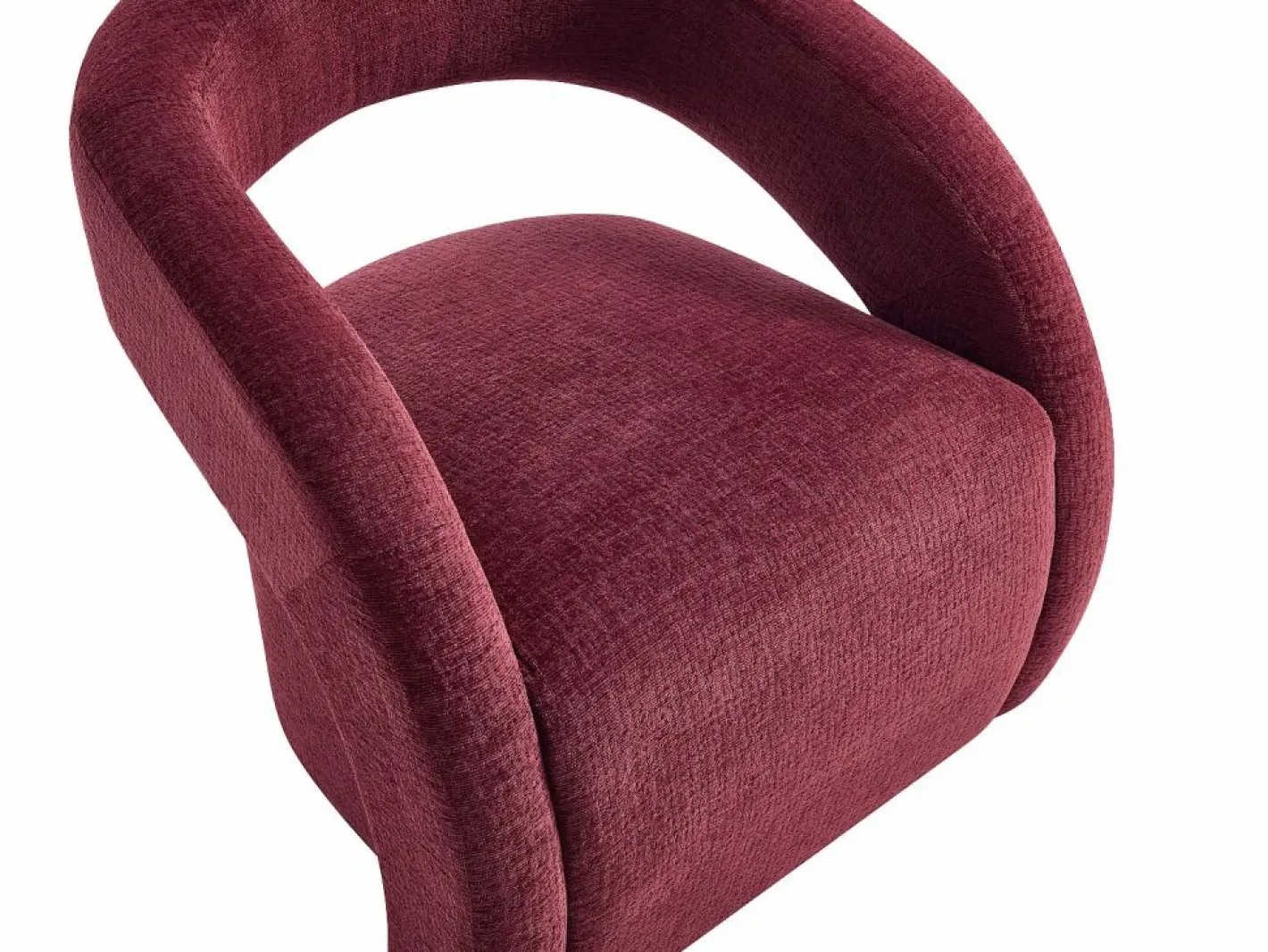 Sillón en chenilla color burdeos LUCIOTA^Maison Céphy Best
