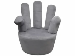 Clicnbuy Sillón en forma de mano de terciopelo Gris Outlet