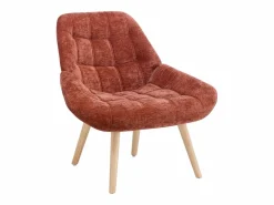 Vente-unique Sillón en tela texturizada color LUOSTO Terracota Hot