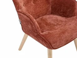 Vente-unique Sillón Escandinavo|Sillón en tela texturizada capitoné VATELY