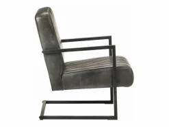 Clicnbuy Sillón en voladizo cuero auténtico envejecido Gris Hot
