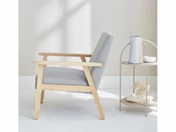 Sillón estilo escandinavo de madera y tela^Sweeek Best