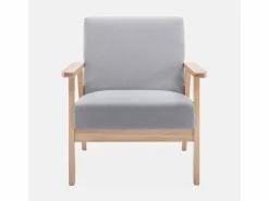 Sillón estilo escandinavo de madera y tela^Sweeek Best