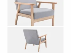 Sillón estilo escandinavo de madera y tela^Sweeek Best