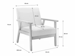 Sillón estilo escandinavo de madera y tela^Sweeek Best