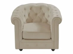 Vente-unique Sillón|Sillón fijo de terciopelo color CHESTERFIELD