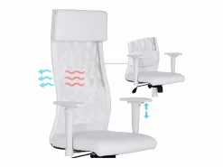 ADEC Sillón giratorio Airflow reclinable con cojín y altura regulable Blanco Hot