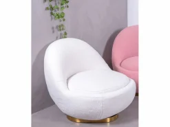 Sillón giratorio de diseño tapizado algodón - Corsica -^Nest Dream Sale