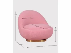 Sillón giratorio de diseño tapizado algodón - Corsica -^Nest Dream Sale
