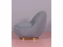 Nest Dream Sillón giratorio de diseño tapizado algodón - Corsica - Gris