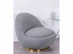 Nest Dream Sillón giratorio de diseño tapizado algodón - Corsica - Gris