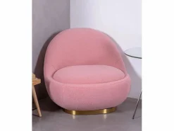 Sillón giratorio de diseño tapizado algodón - Corsica -^Nest Dream Discount